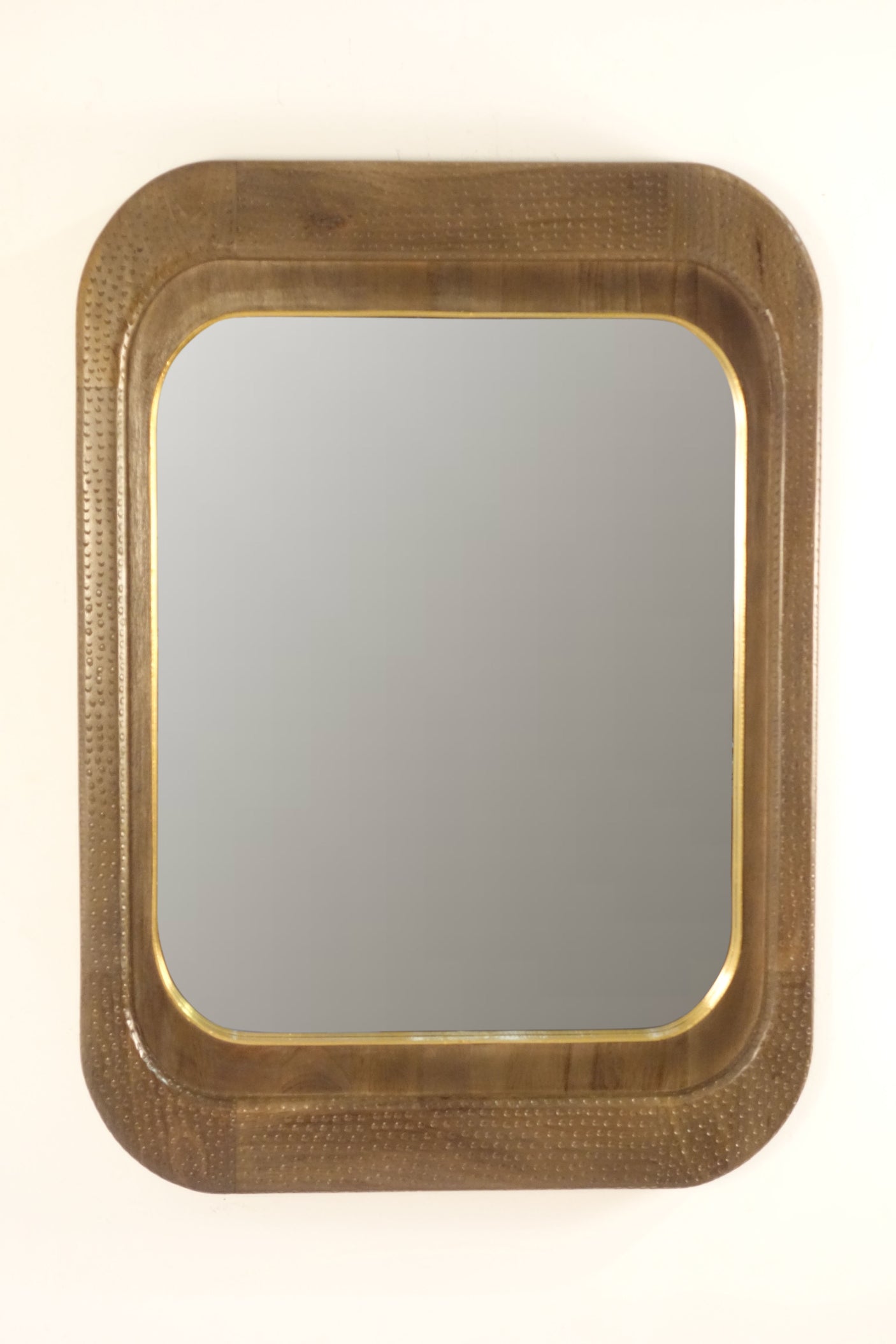 Bala Wooden Rectangle Hammer Design Mirror