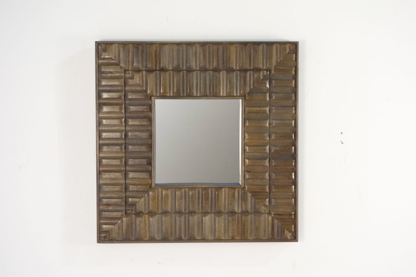Sarana Tile Wooden Square Wall Mirror