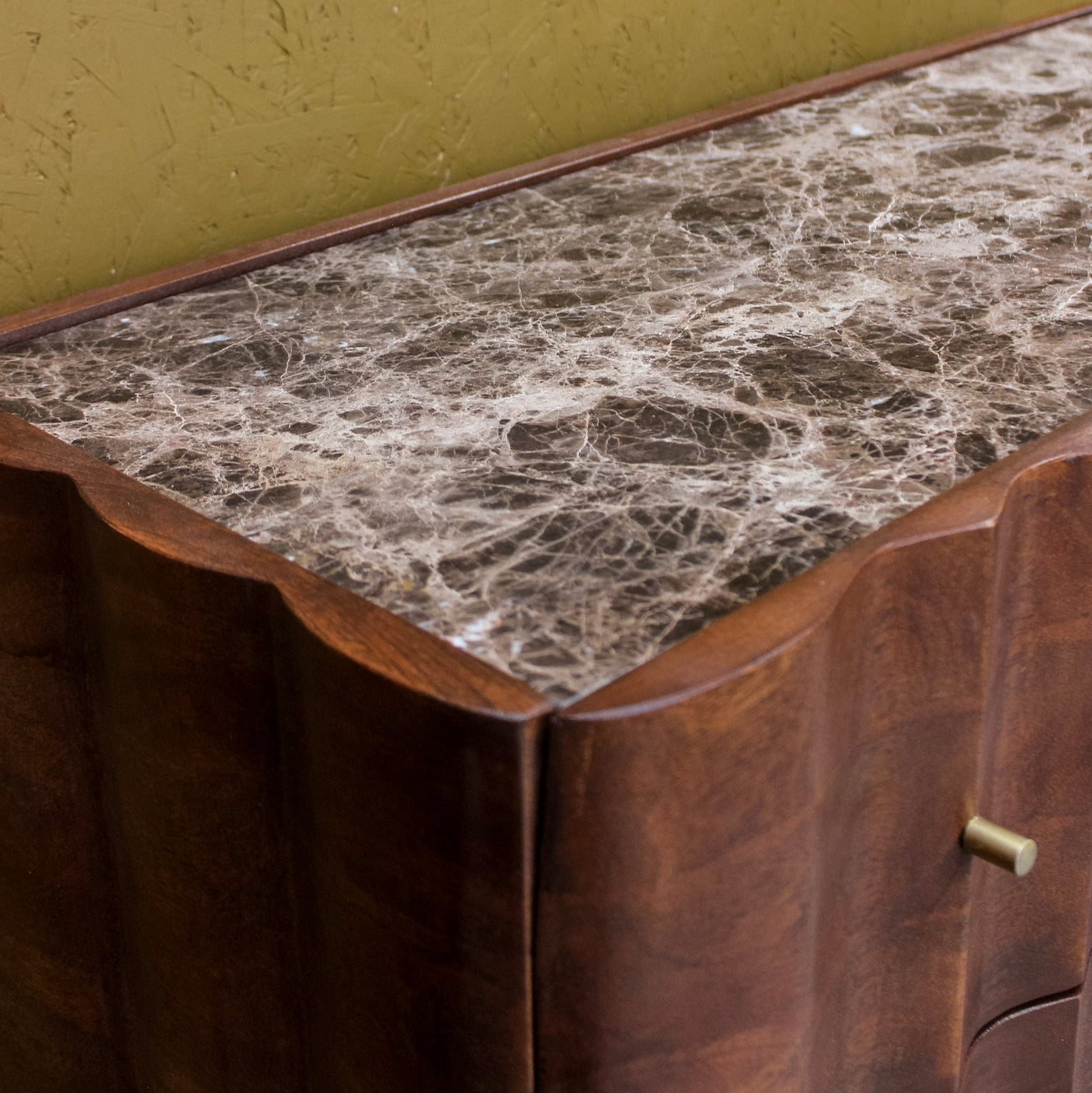 Indok 3 Drawer Chest of Drawers With Marble Top