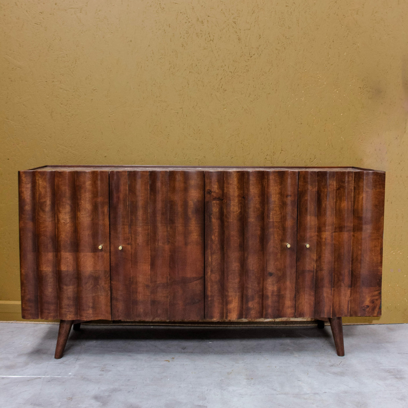 Indok Marble Top 4 Door Wooden Sideboard