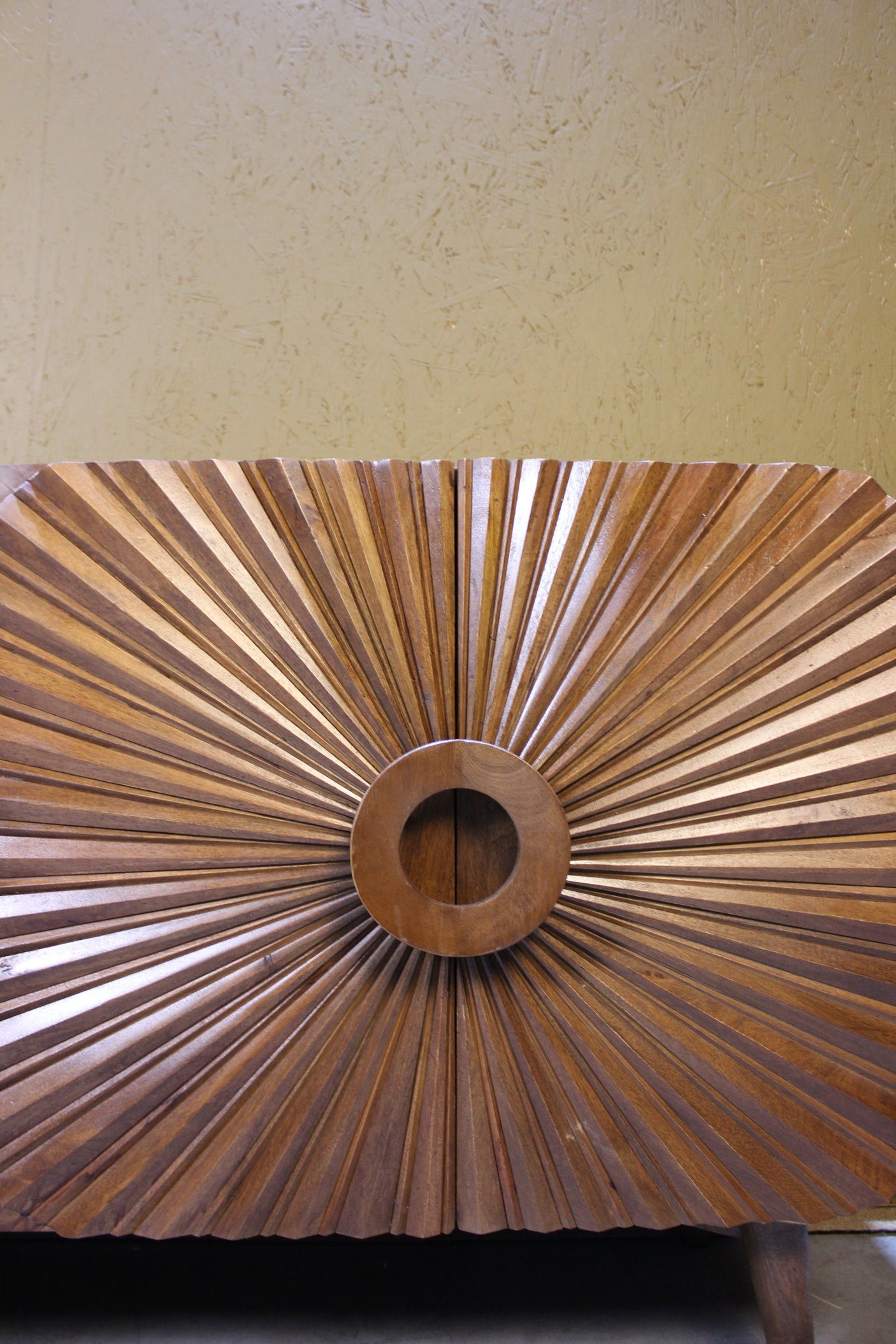 Rajas Sunburst Carving 4 Door Wooden Sideboard