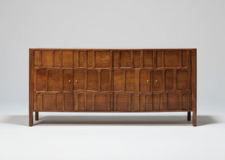 Pachar Carving Design 4 Door Wooden Sideboard