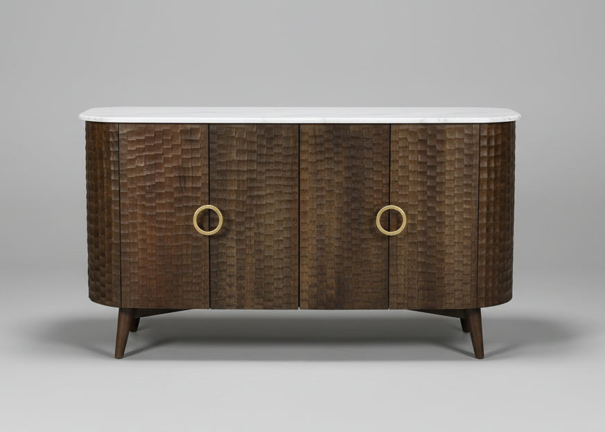 Satana Chiselled Design 4 Door Wooden Sideboard