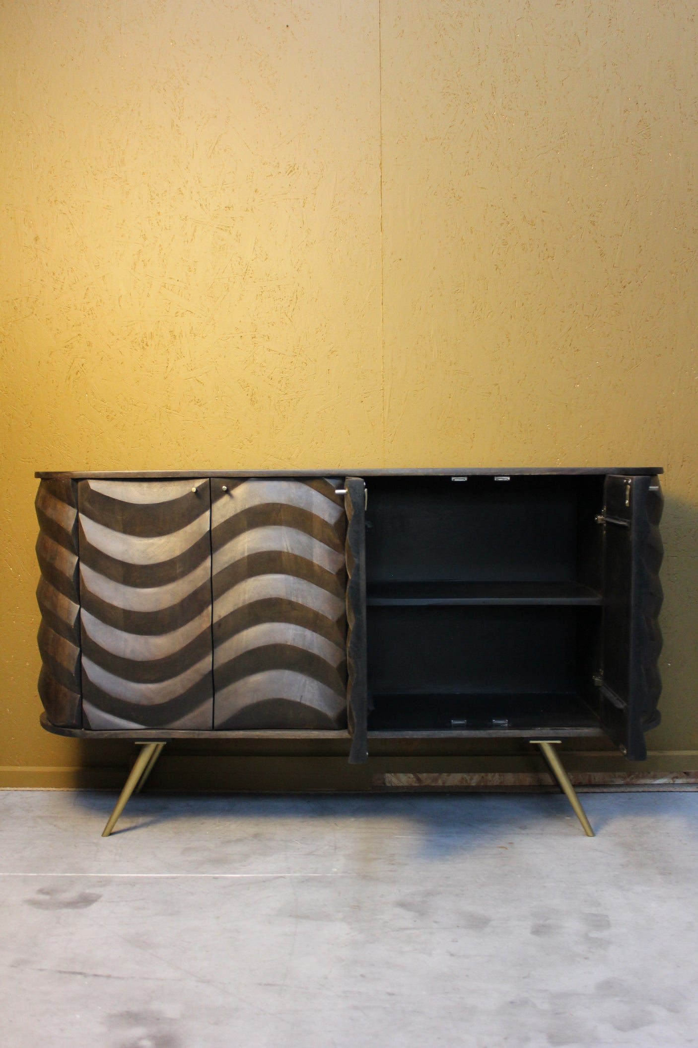 Devan Wooden 4 Door Lehar Design Sideboard