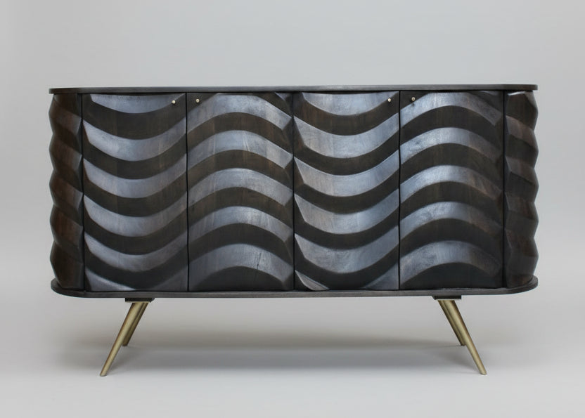 Devan Wooden 4 Door Lehar Design Sideboard