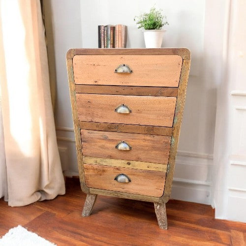 Recycled Wood 4 Drawer Chest of Drawers