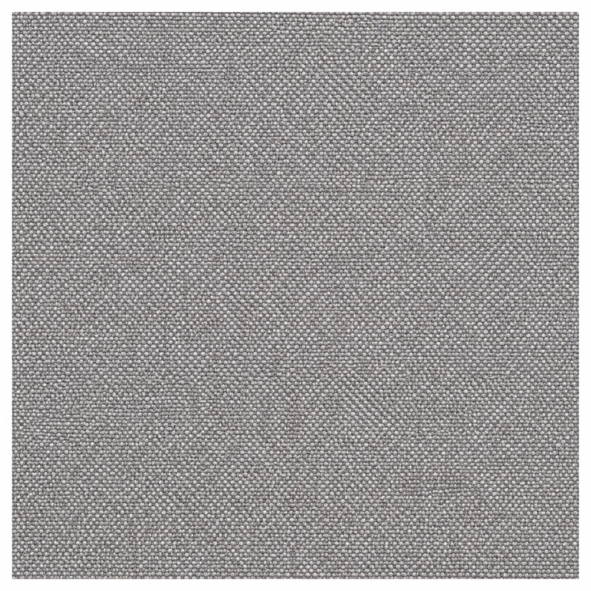 A square gray woven fabric texture swatch with a tight basketweave pattern, centered on a white background.