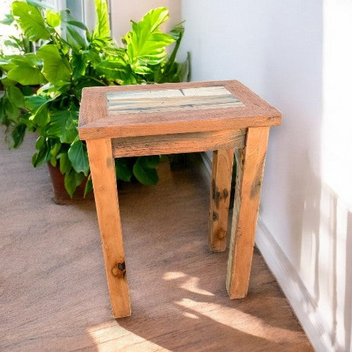 Recycled Wood End Table
