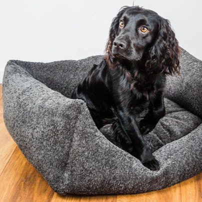 Teddy Bouclé Dog Bed Charcoal