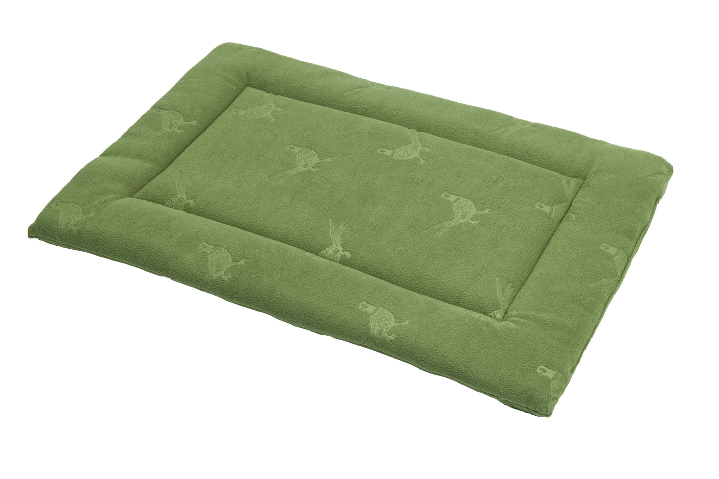 Green Embossed Pheasant Fleece Crate Mat