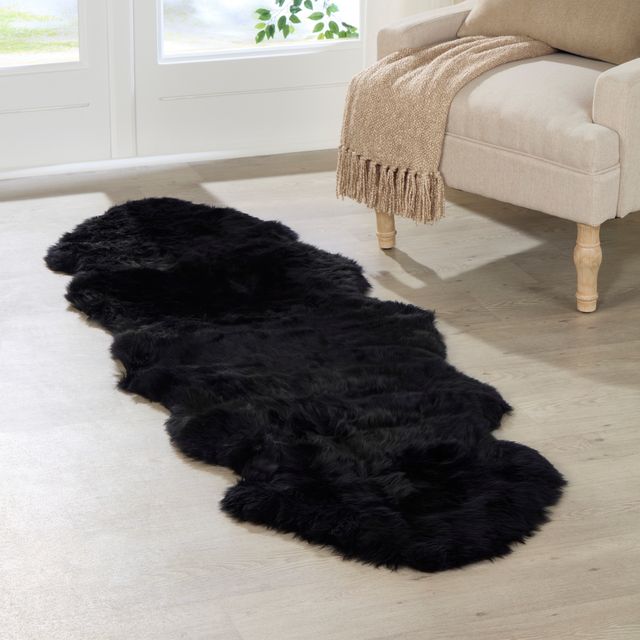 Double Black Sheepskin Rug