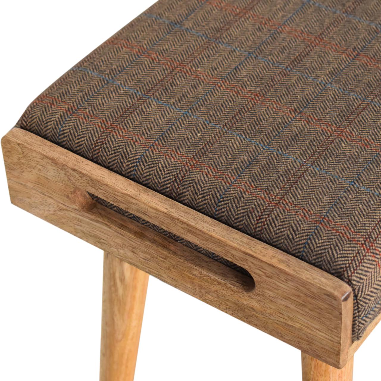 Tray Style Multi Tweed Footstool