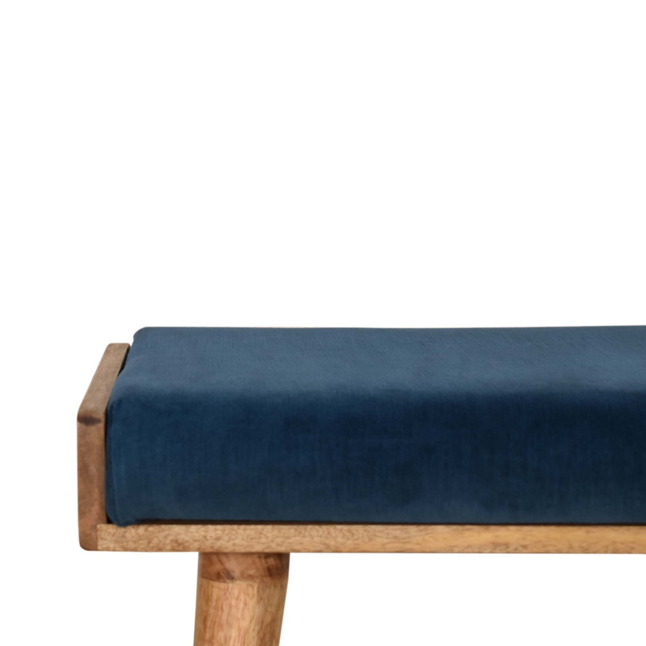 Tray Style Teal Velvet Footstool