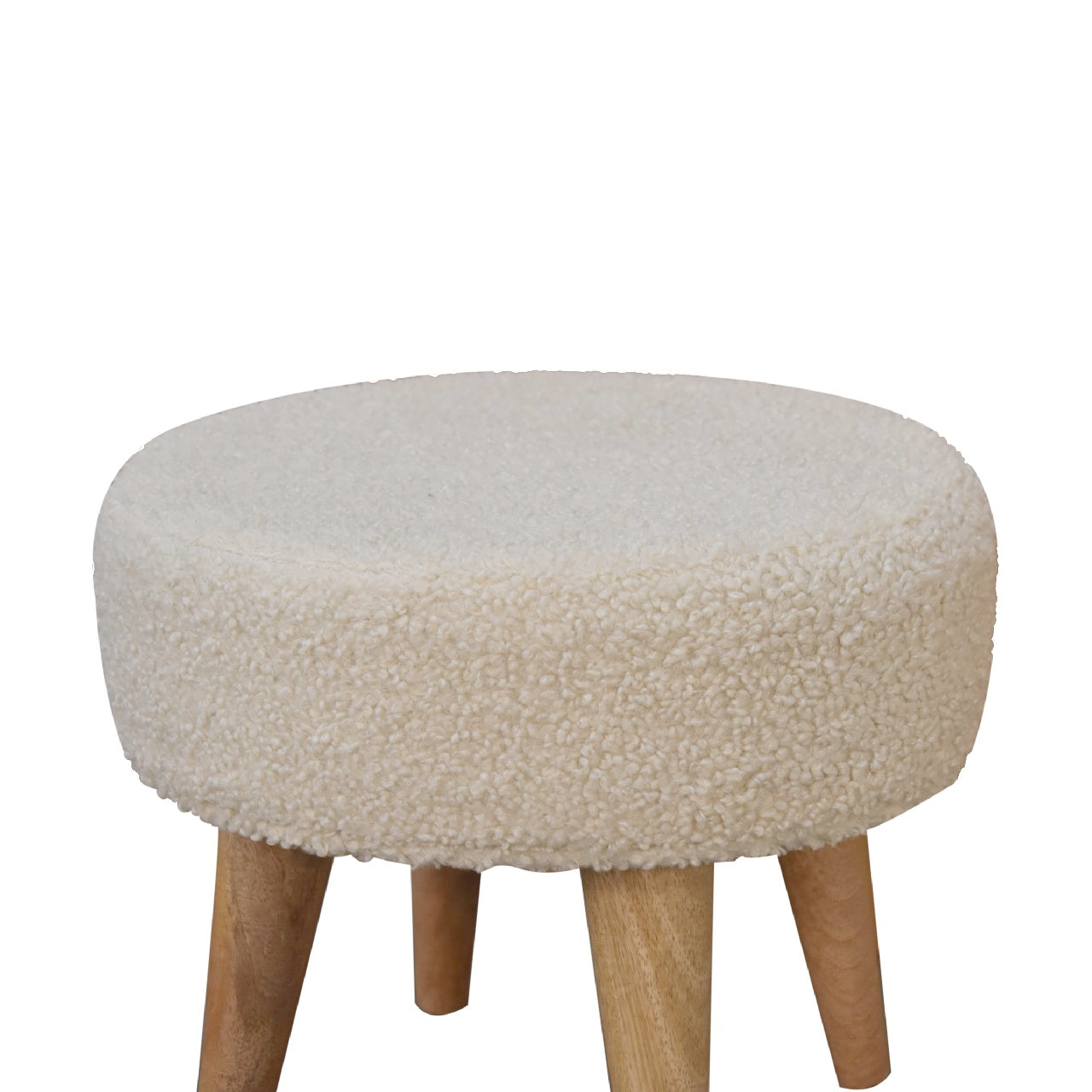 Cream Bouclé Petite Footstool