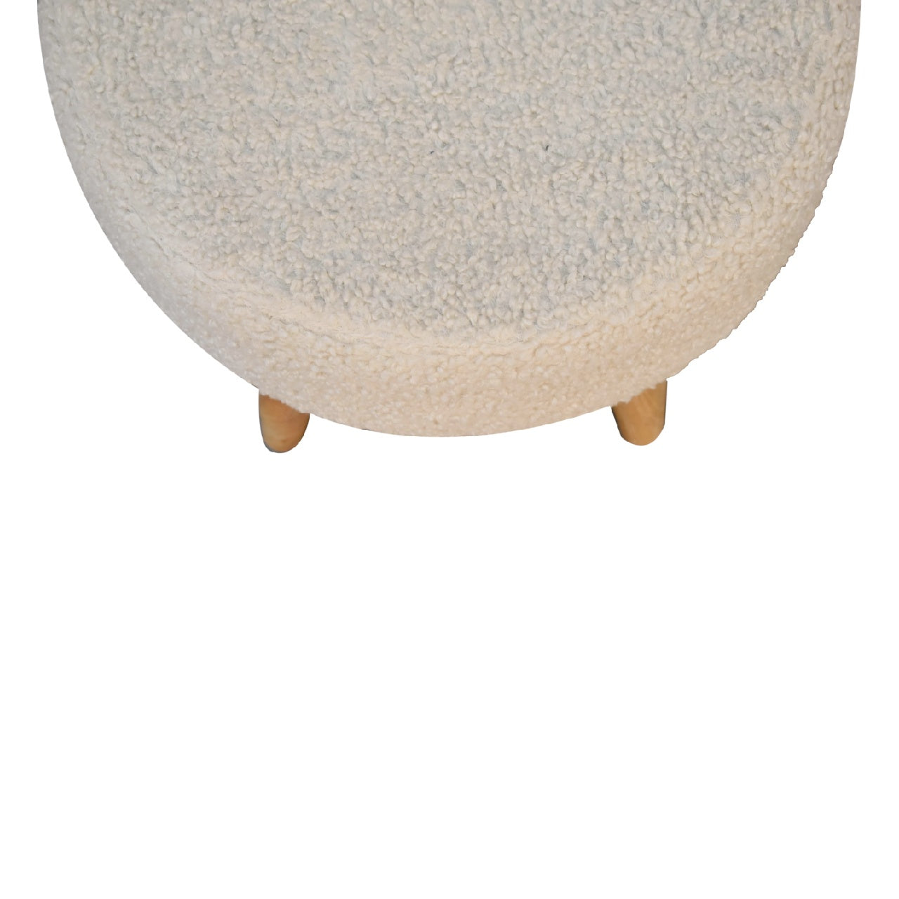 Cream Bouclé Petite Footstool