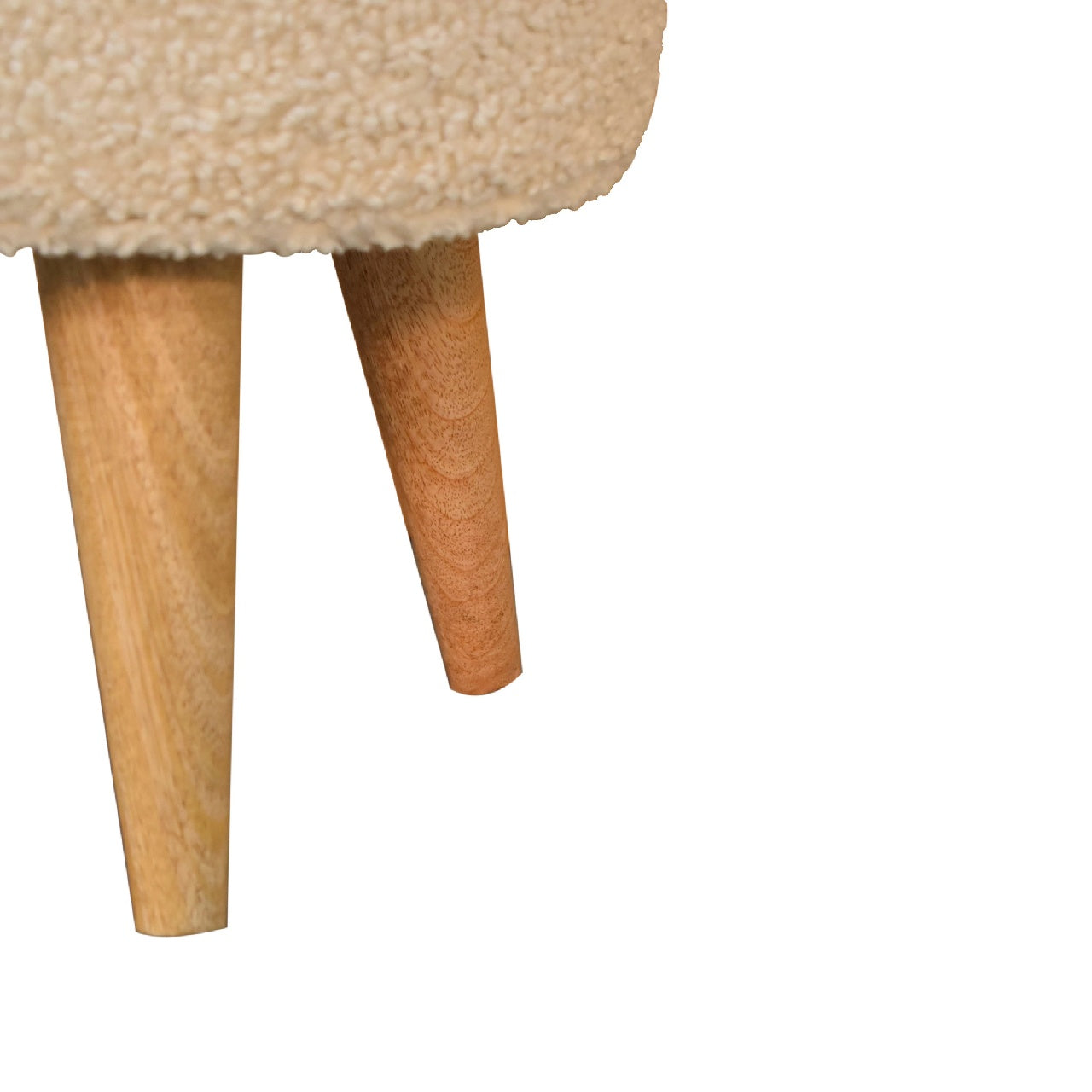 Cream Bouclé Petite Footstool