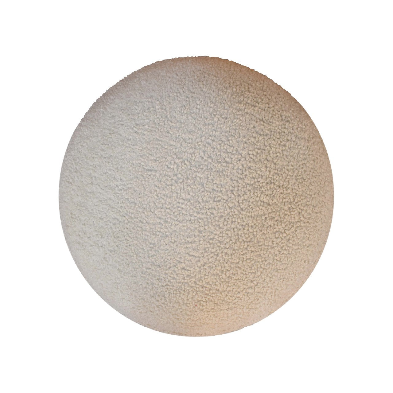 Cream Bouclé Rounded Footstool