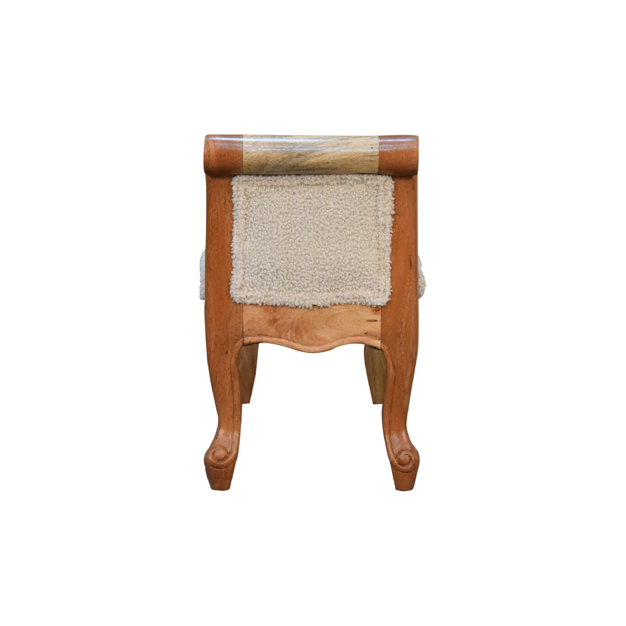 Cream Bouclé French Style Bench