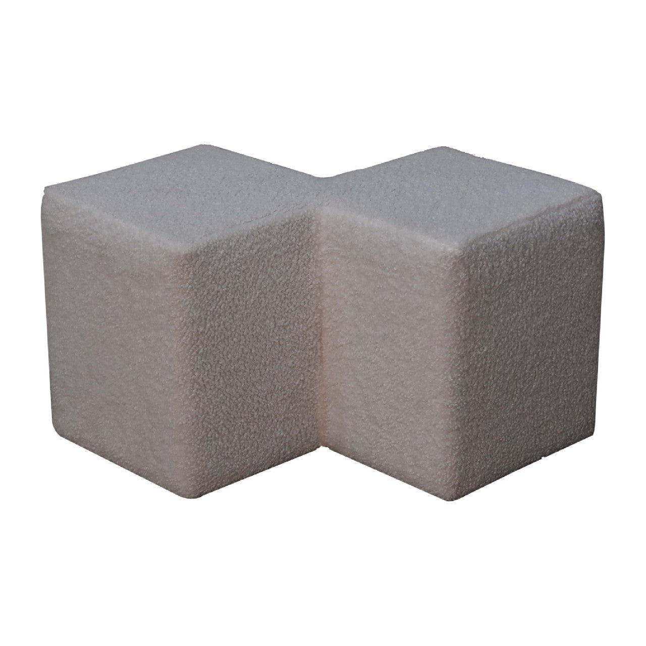 White Bouclé Twin Footstool