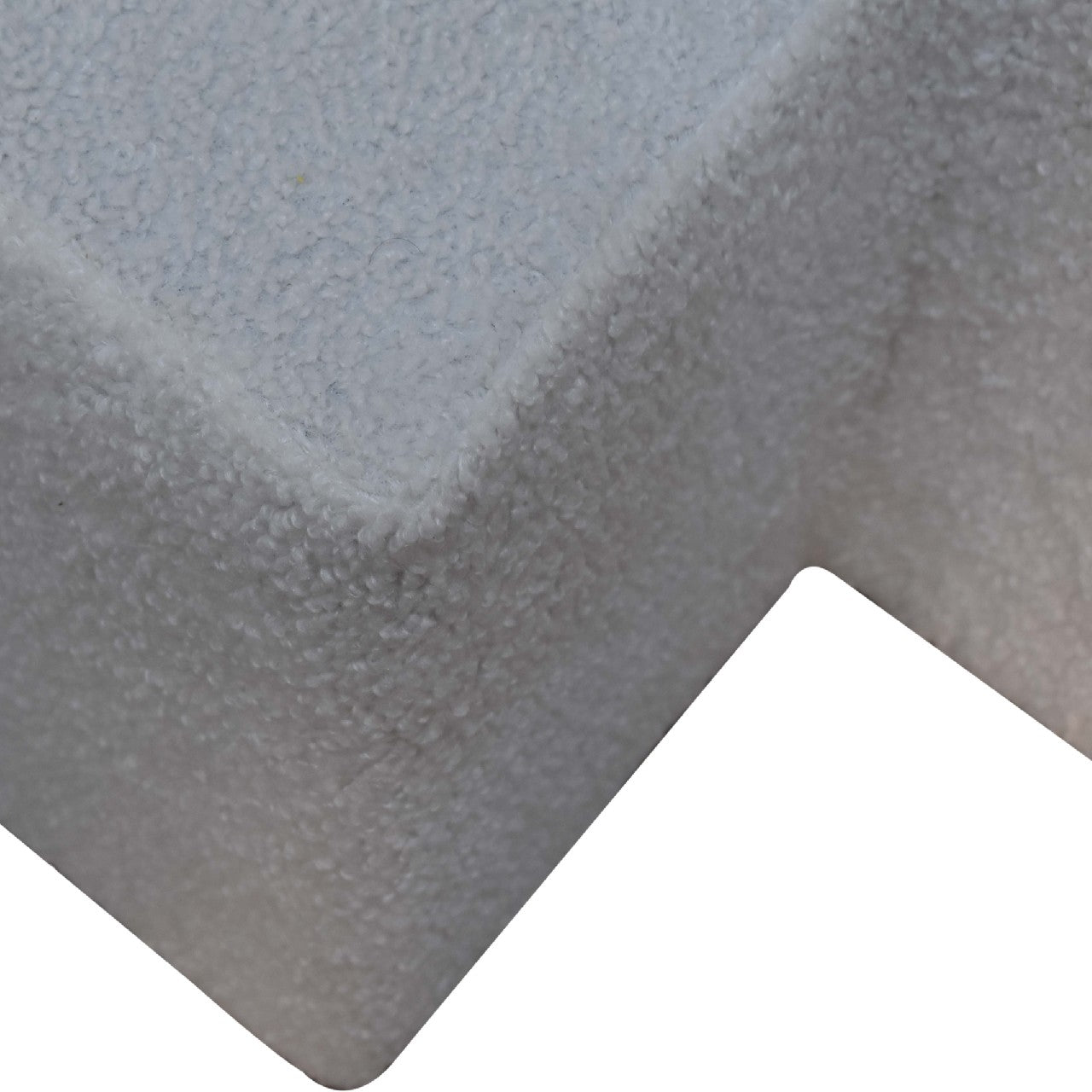 White Bouclé Twin Footstool