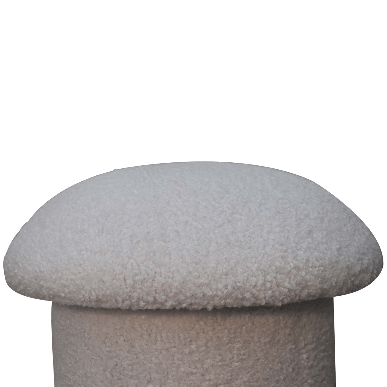 White Bouclé Mushroom Footstool