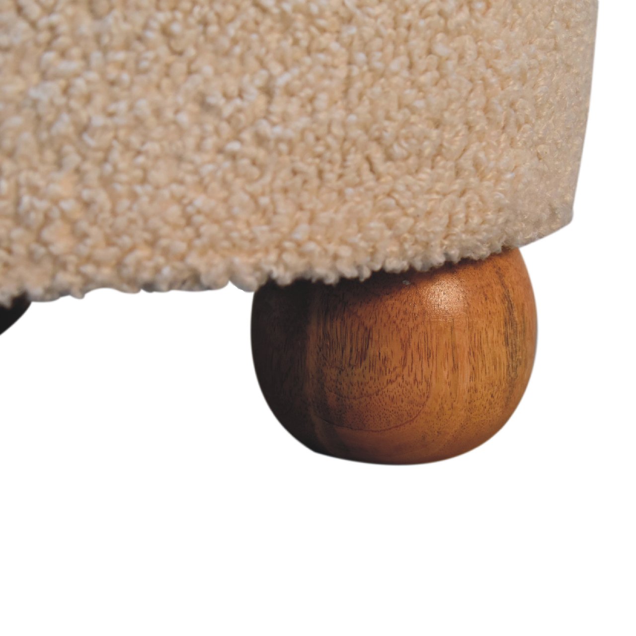 Cream Bouclé Buffalo Footstool