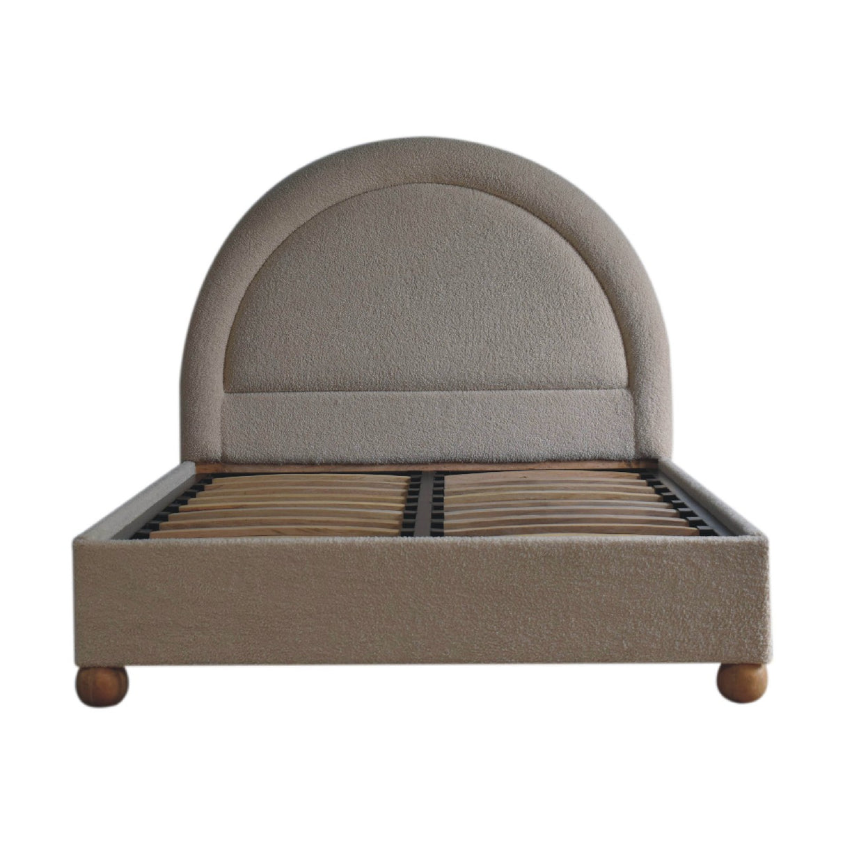 Cream Bouclé Double Bed