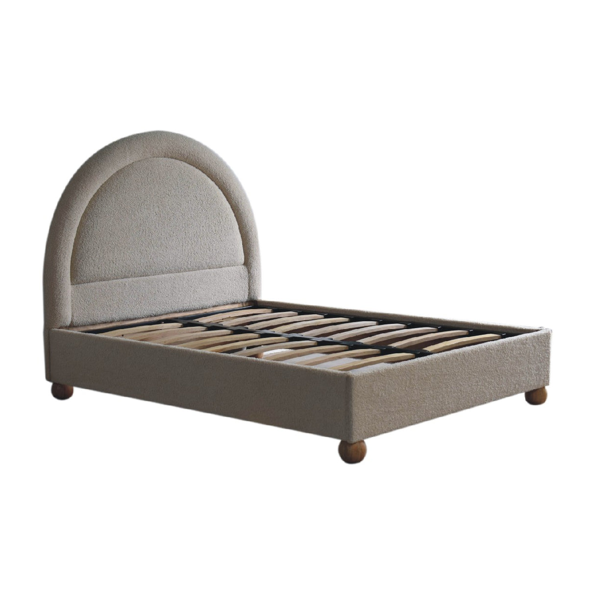 Cream Bouclé Double Bed