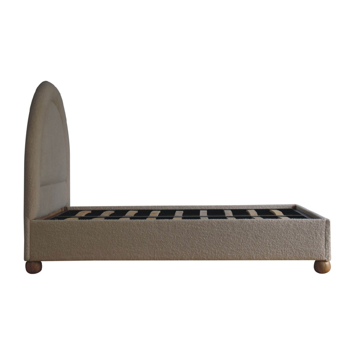 Cream Bouclé Double Bed