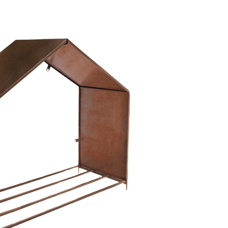 Outdoor Log Storage House - Rust