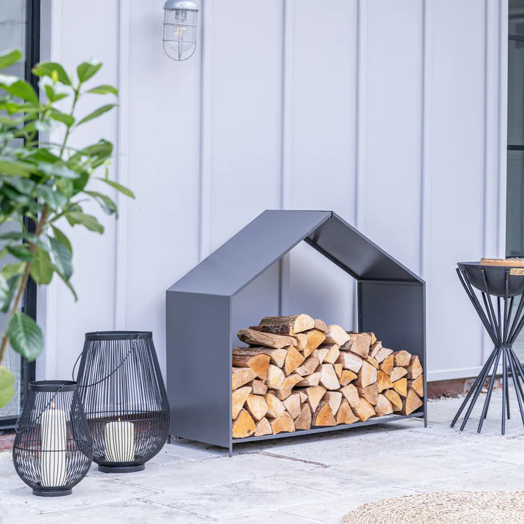 Outdoor Log Storage House - Zinc