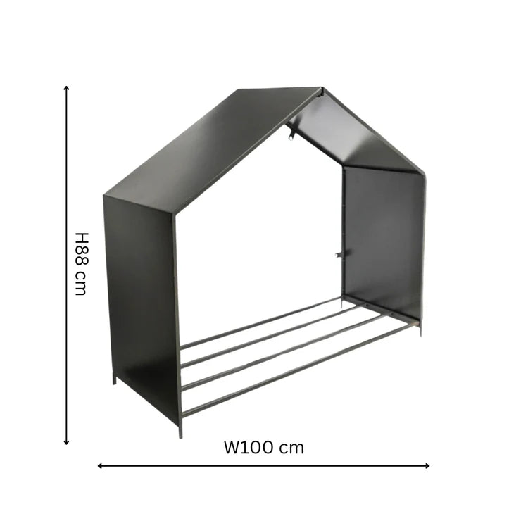 Outdoor Log Storage House - Zinc