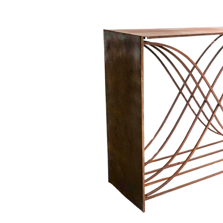 Outdoor X-Shaped Log Storage - Rust