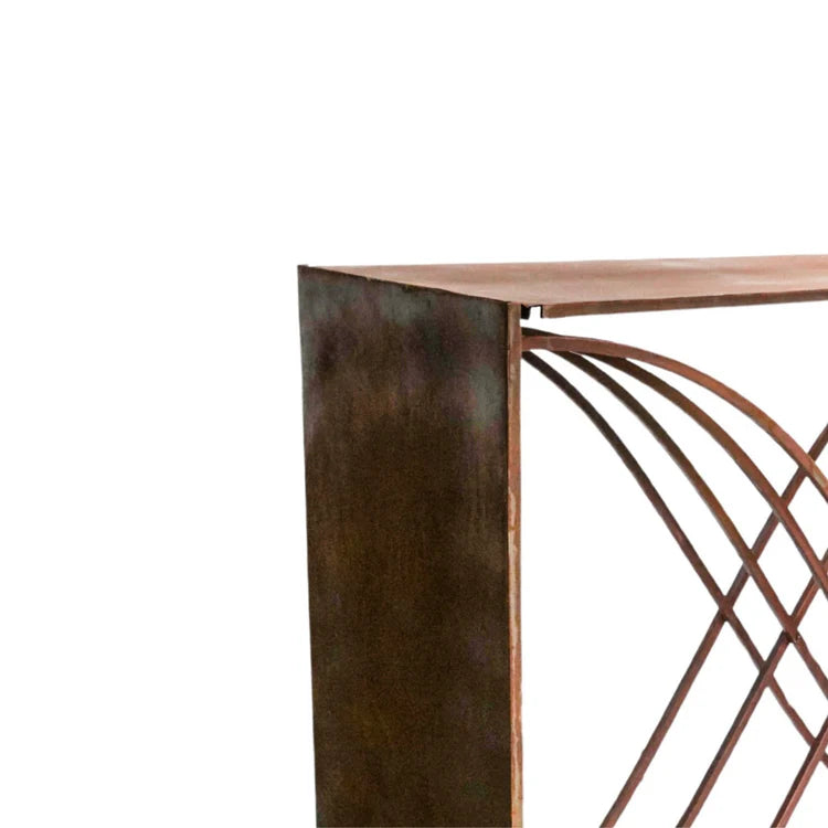 Outdoor X-Shaped Log Storage - Rust