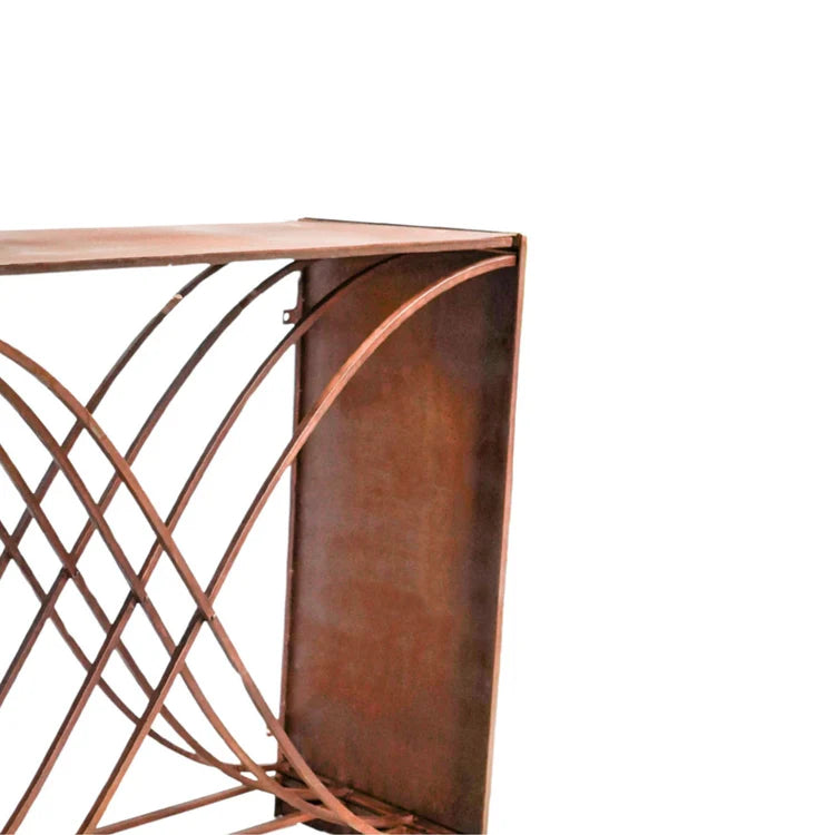 Outdoor X-Shaped Log Storage - Rust