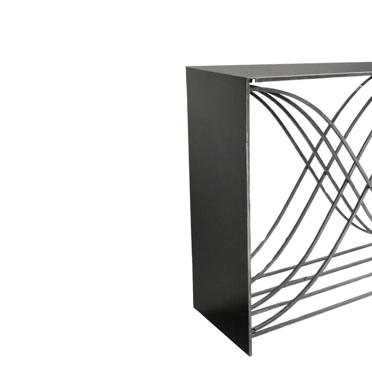 Outdoor X-Shaped Log Storage - Zinc