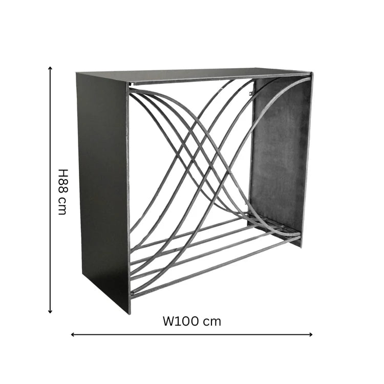 Outdoor X-Shaped Log Storage - Zinc