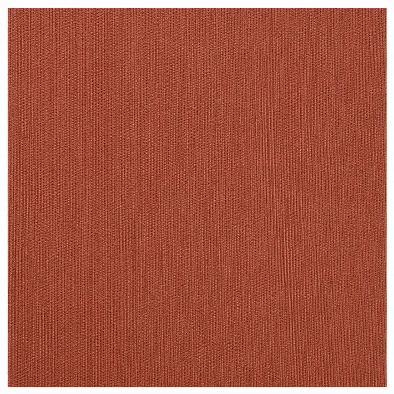 A square swatch of textured terracotta-colored fabric or material with rounded corners on a white background.
