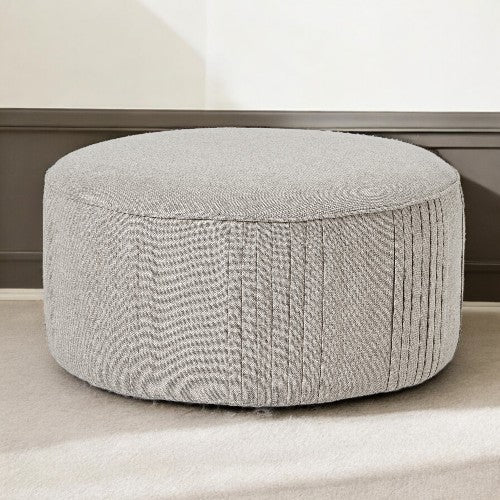 Lily Swivel Ottoman In Oatmeal Twill