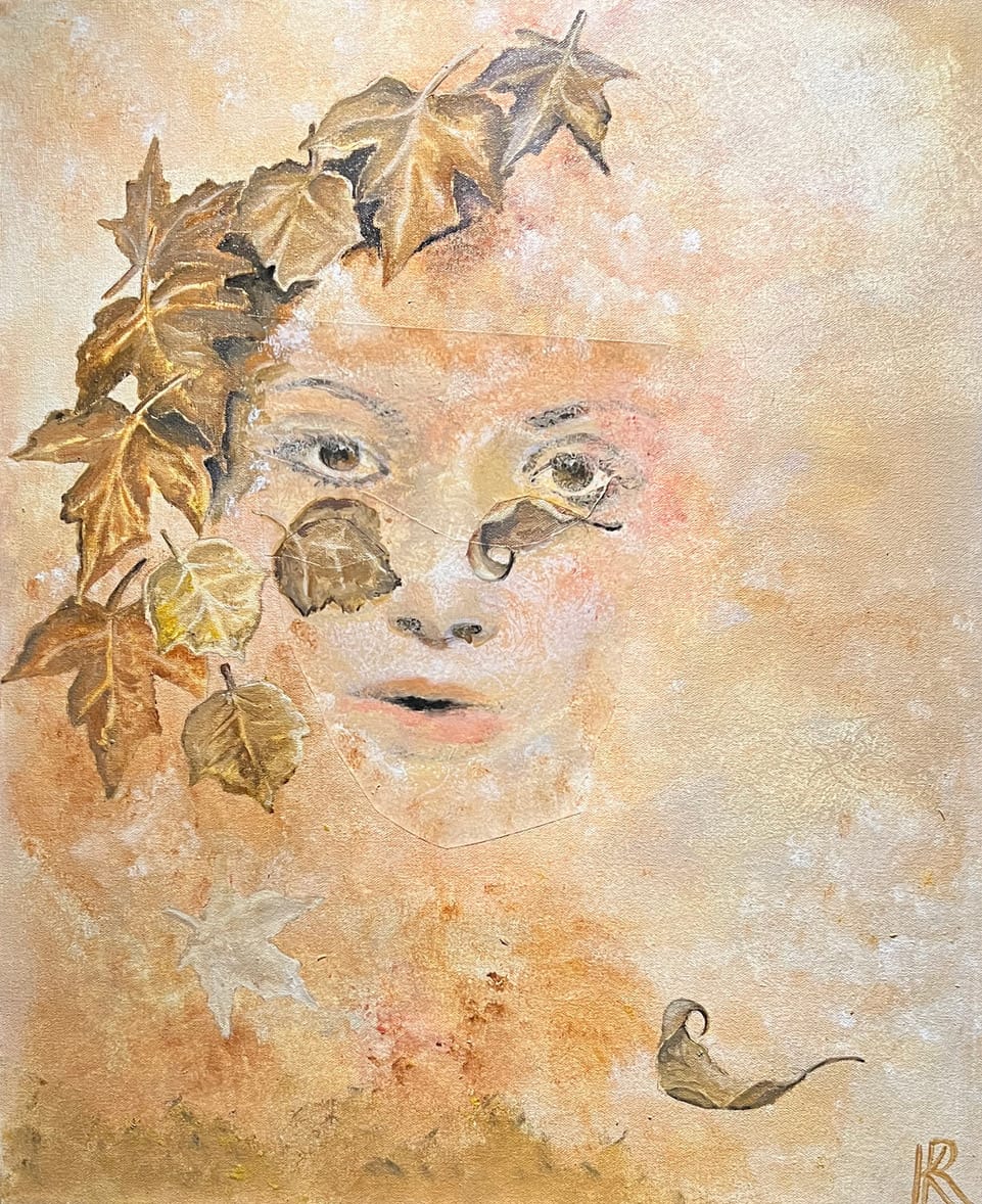 The Season She Wore – Original Hand Painted Acrylic & Collage Canvas Art