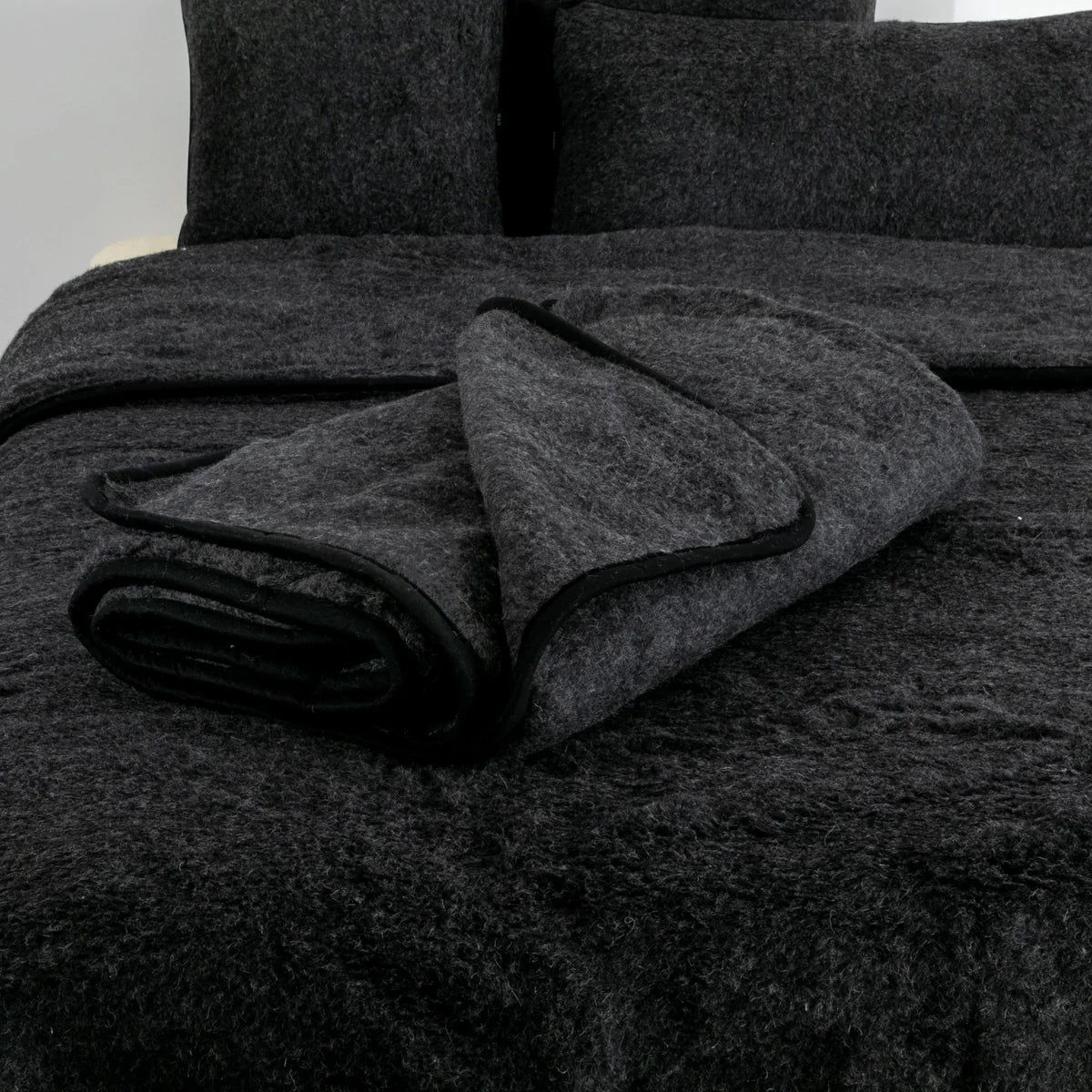 Black Merino Wool Blanket