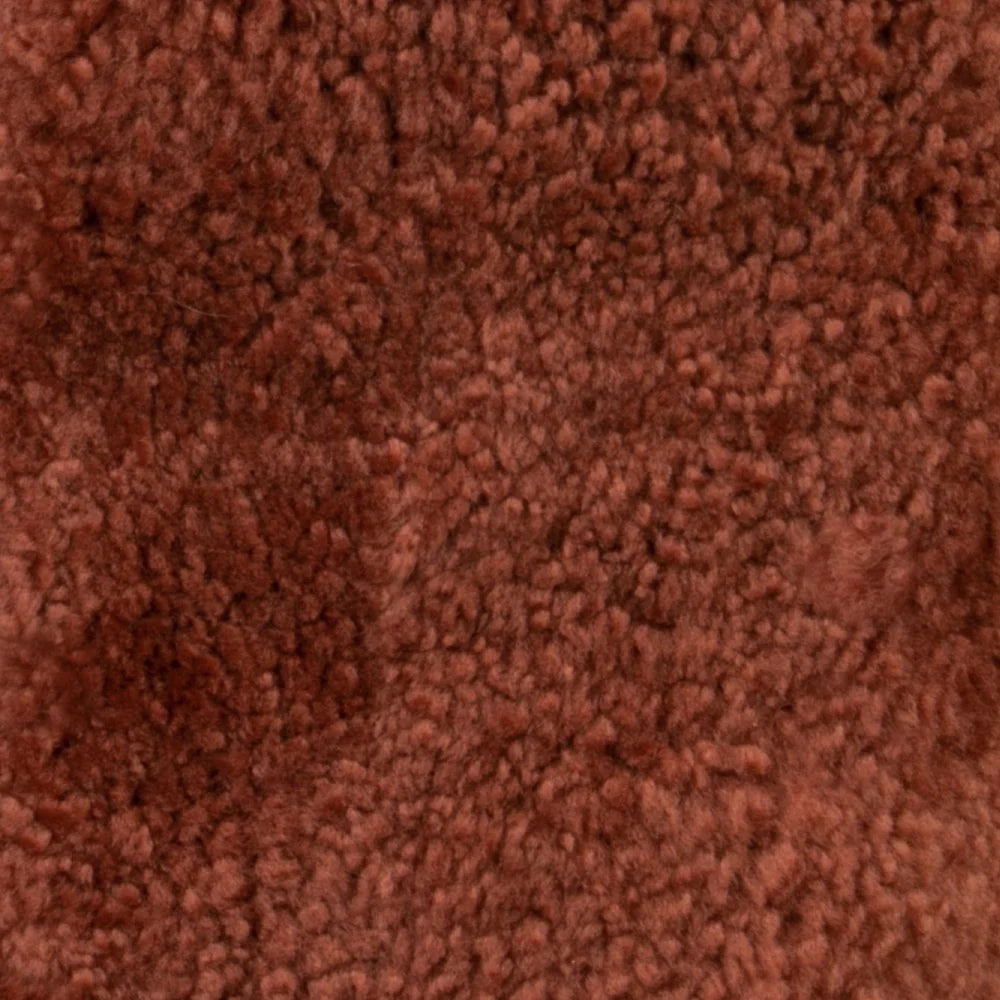 Coral Short Pile Sheepskin Pouf