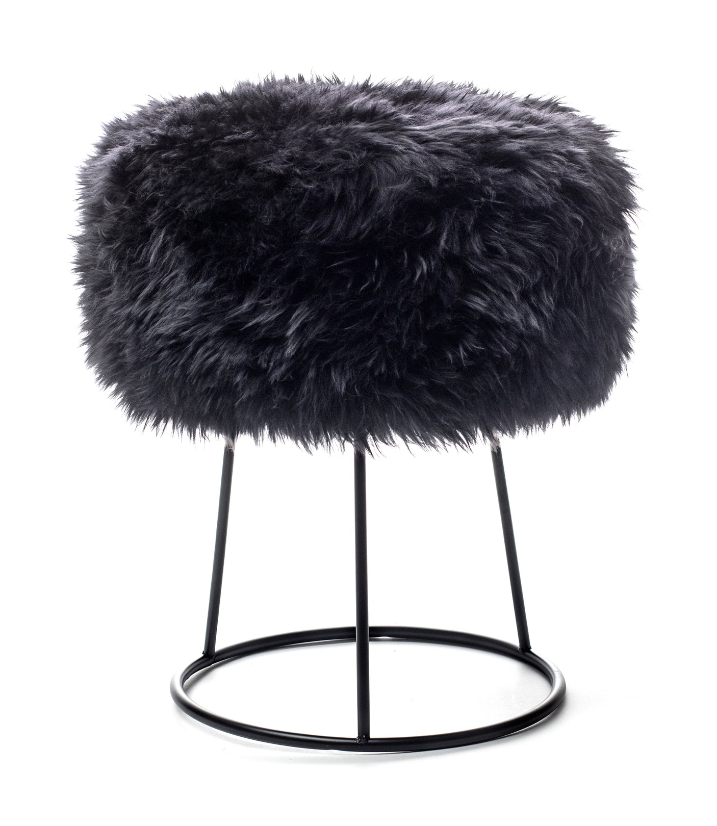 Metal Sheepskin Stool