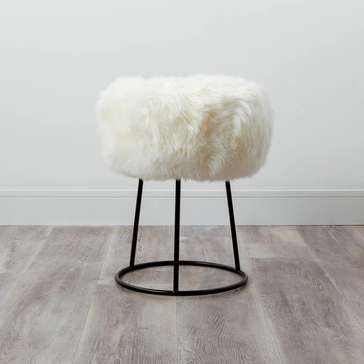 Metal Sheepskin Stool
