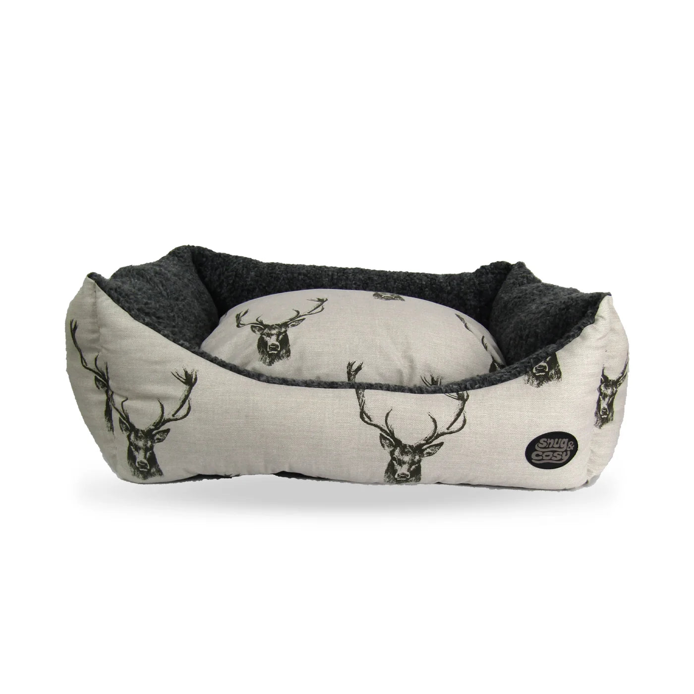 Highland Stag Fleece Lined Dog Bed
