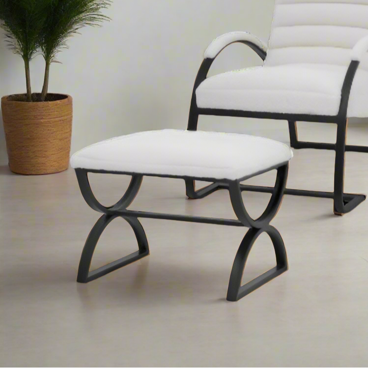 Bouclé Ribbed Foot Stool