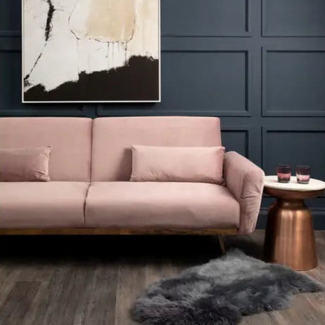 Broadway Pink Velvet Sofa Bed