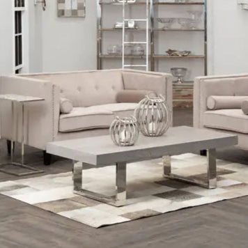 Calisa Two Seater Mink Velvet Sofa