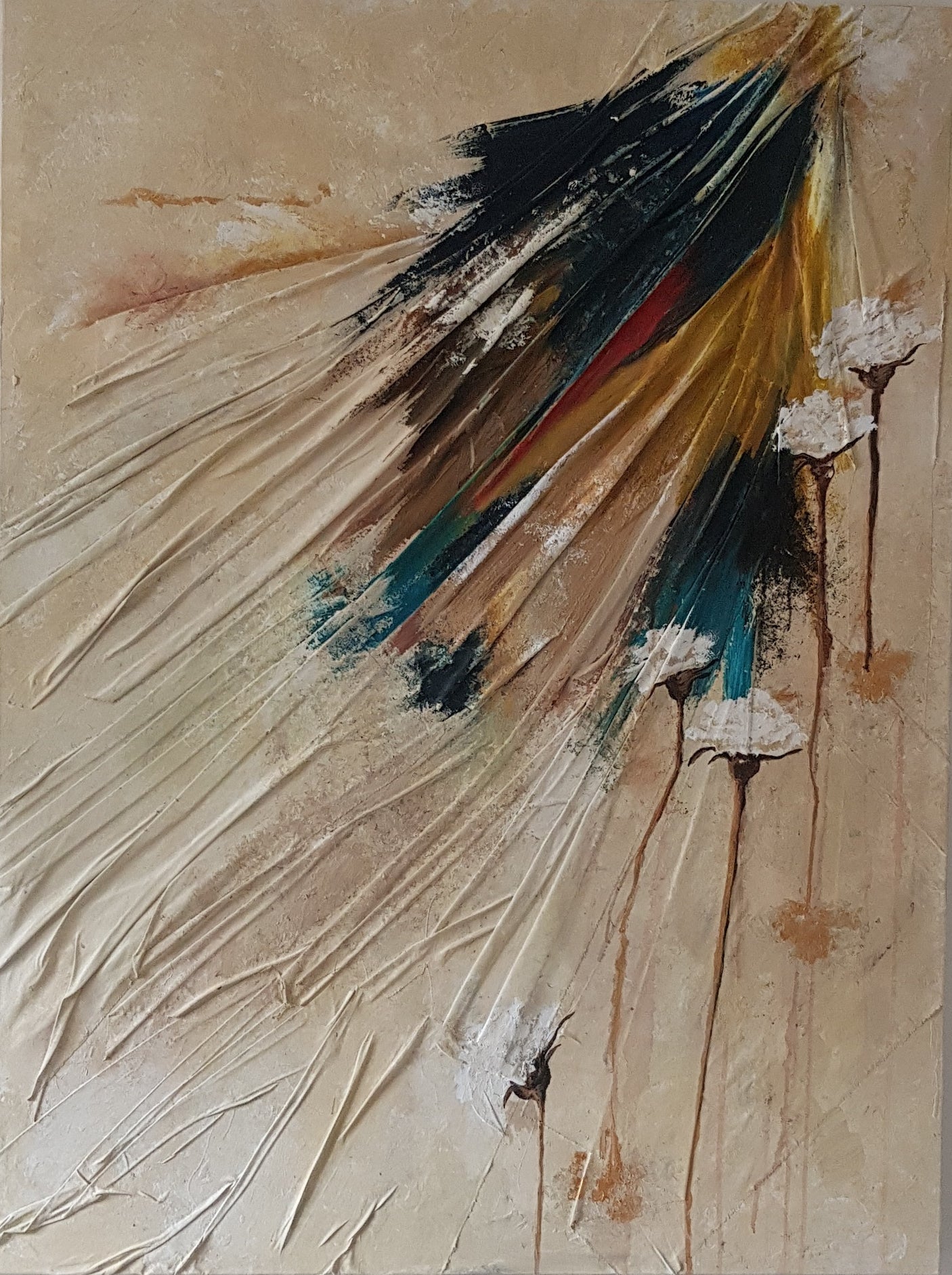 Where The Flowers Grow - Original Hand Painted Fabric & Acrylic Canvas Art