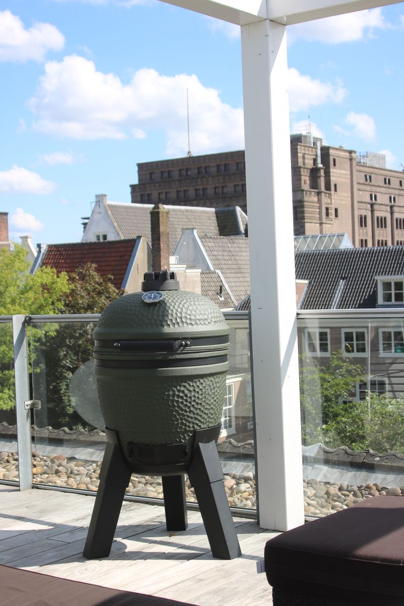 Moddern Kamado Barbecue Olive Green With Aluminium Base & Legs